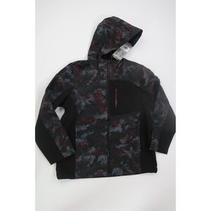Free Country Softshell Jacket Boys XL 14/16 Black Camo Fleece Lined Outdoor